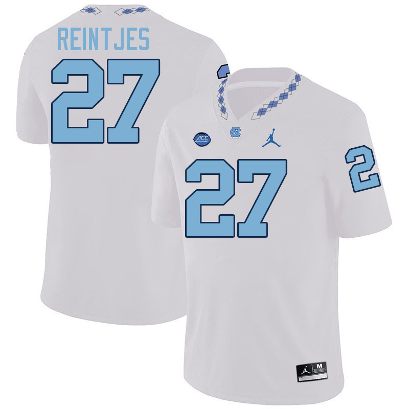 #27 Graham Reintjes North Carolina Tar Heels College Football Jersey Stitched-White
